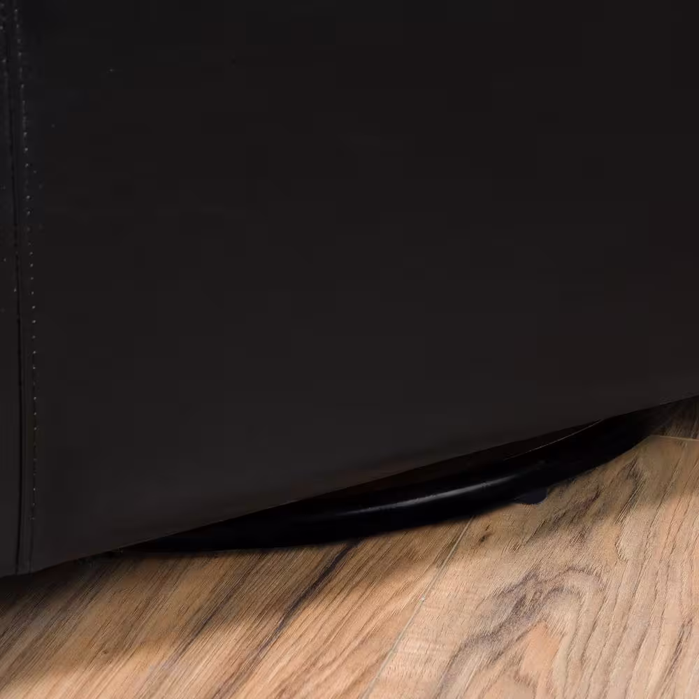 Noble House Daymian Black PU Swivel Club Chair