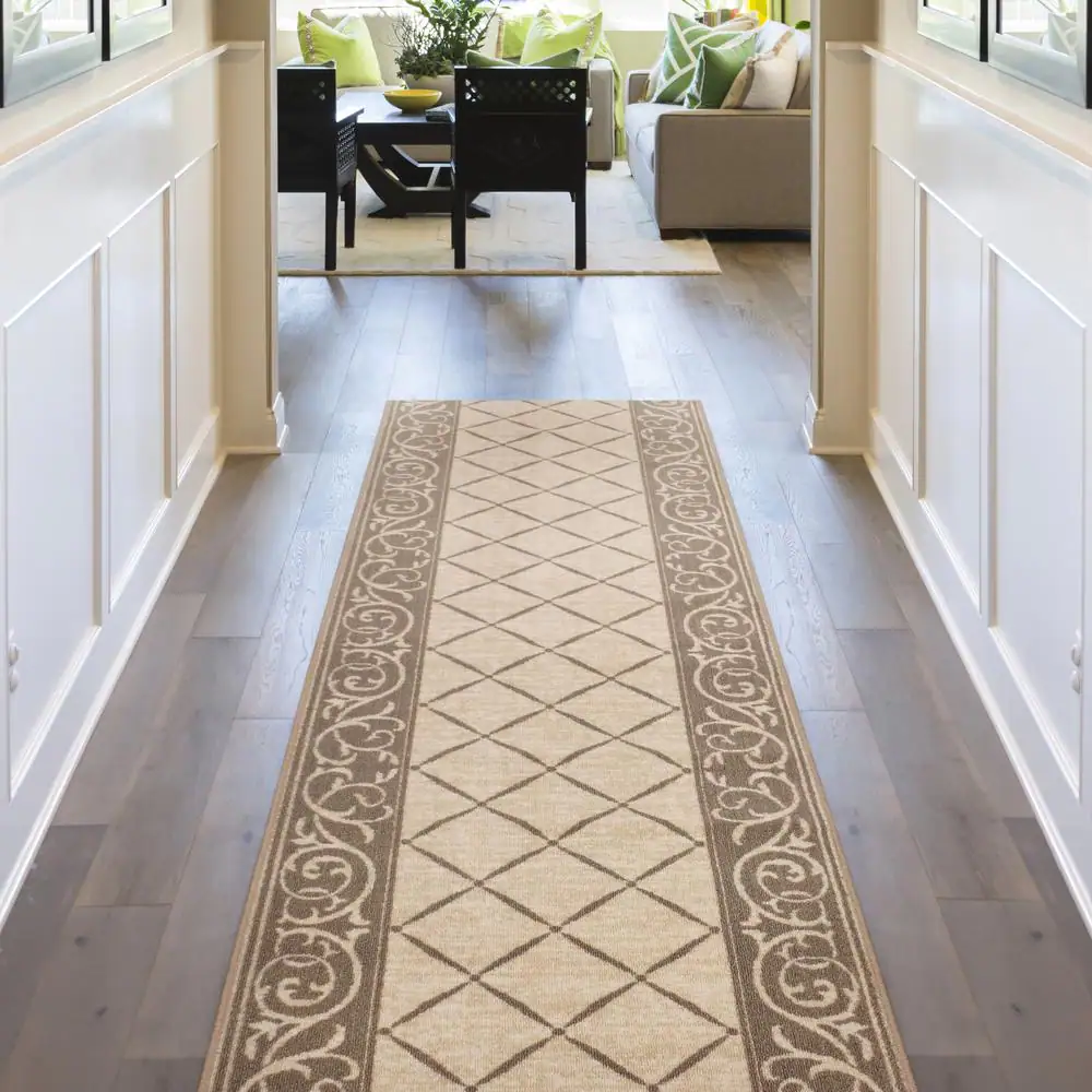 TrafficMaster Horchow Tan 26 in. x Your Choice Length Roll Stair Runner