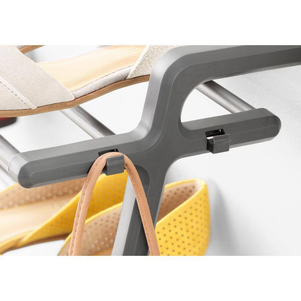 None 31.50 in. H 10-Pair Chrome Leaning Shoe Rack