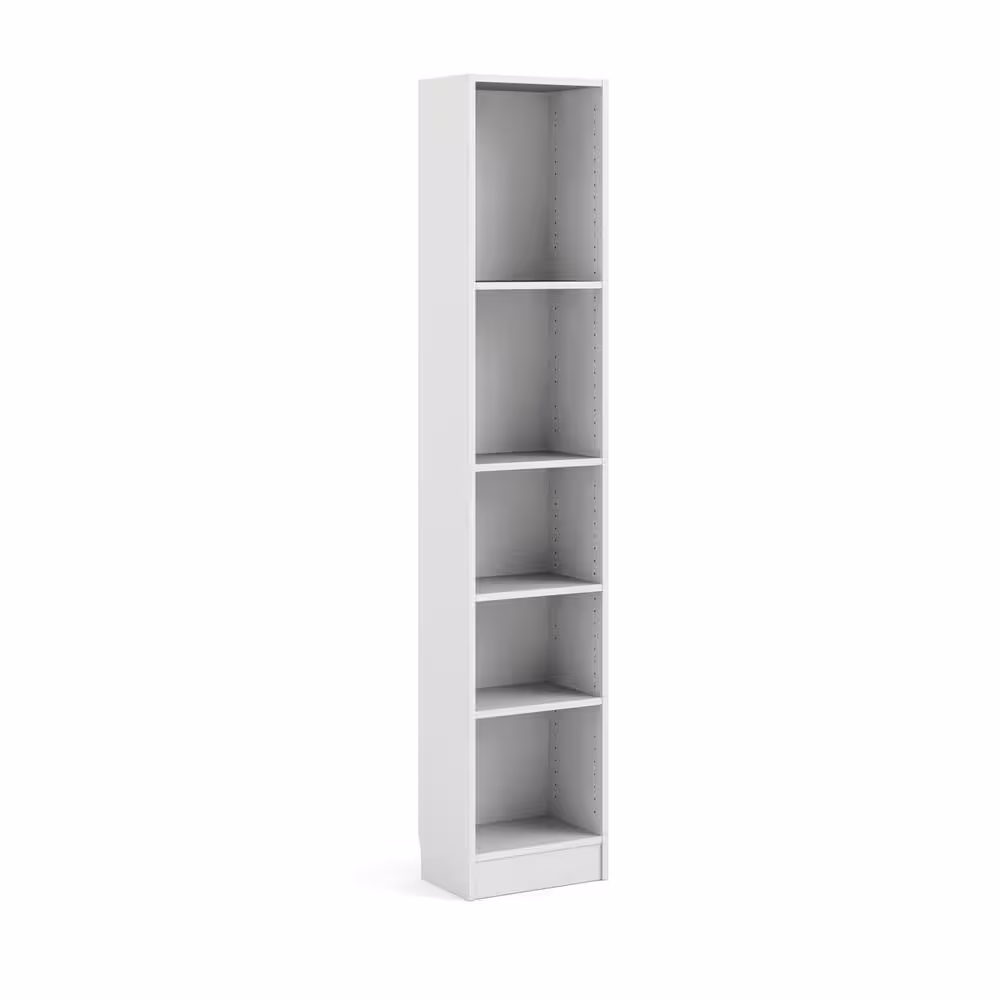 Tvilum Element 80 in. White Engineered Wood 5-Shelf Standard Bookcase
