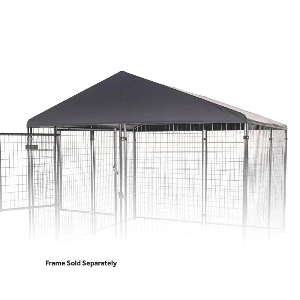 Lucky Dog 10 ft. x 10 ft. Steel Grey Presidential Kennel Cover