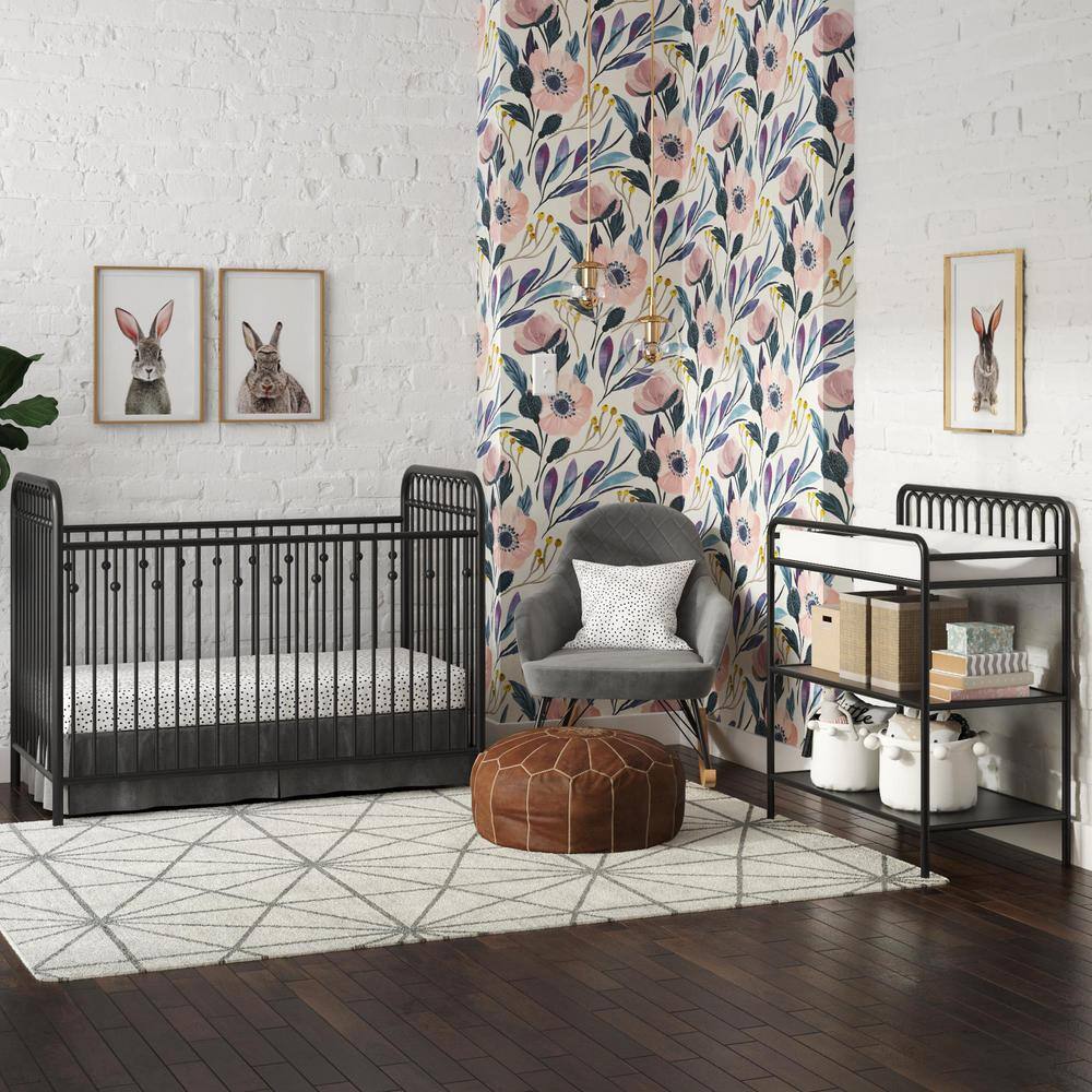 Little Seeds Monarch Hill Ivy Black Metal Baby Crib