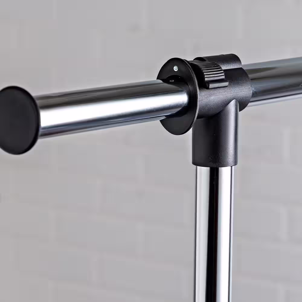 None Black Steel Clothes Rack 50 in. W x 66.75 in. H