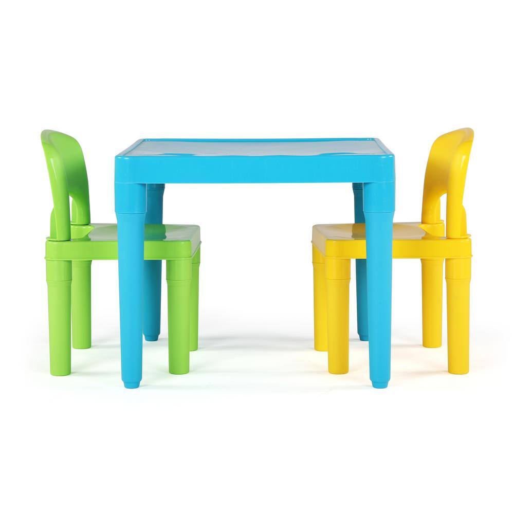 Humble Crew Playtime 3-Piece Aqua Kids Plastic Table and Chair Set