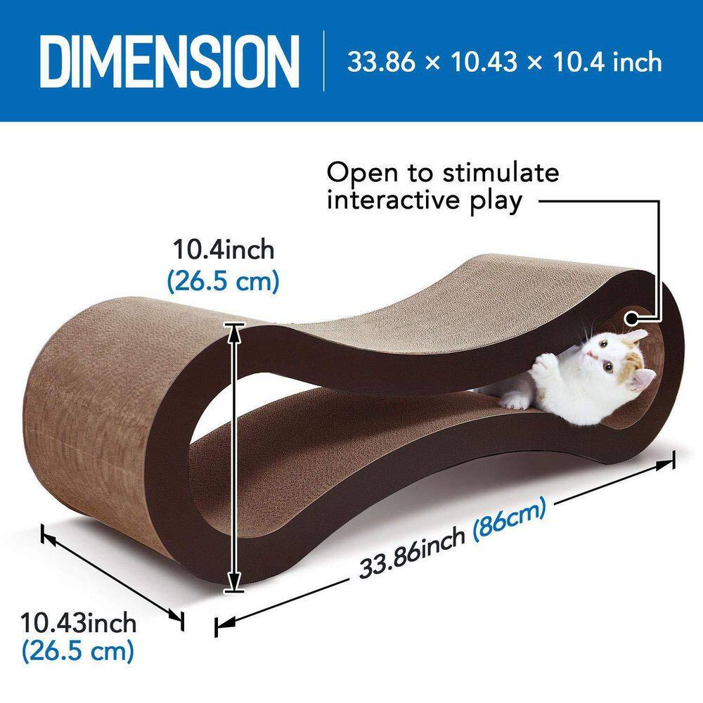 None Cat Scratcher Cardboard, Scratching Pad House Bed Furniture Protector, Infinity Shape, Curved