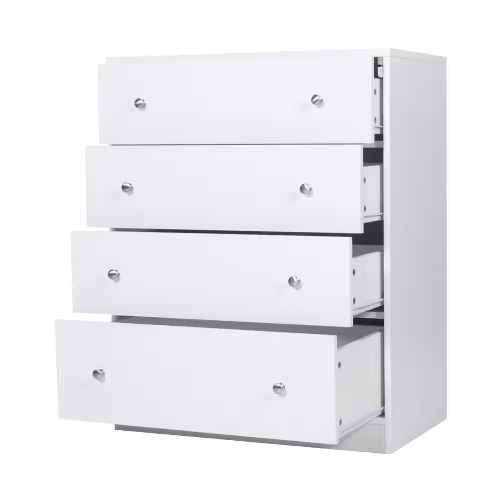 VEIKOUS 4-Drawer White Chest of Drawers Dresser with Large Drawer 37.4 in. H x 15.7 in. W x 29.9 in. L