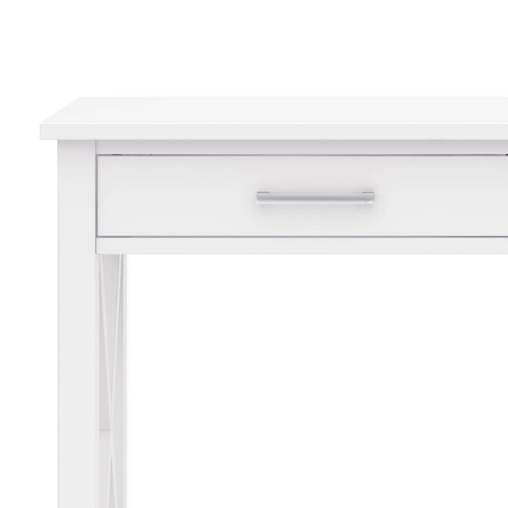 Simpli Home Kitchener 47.4 in. W White Rectangle Wooden Sofa Console Table with 2 Drawers