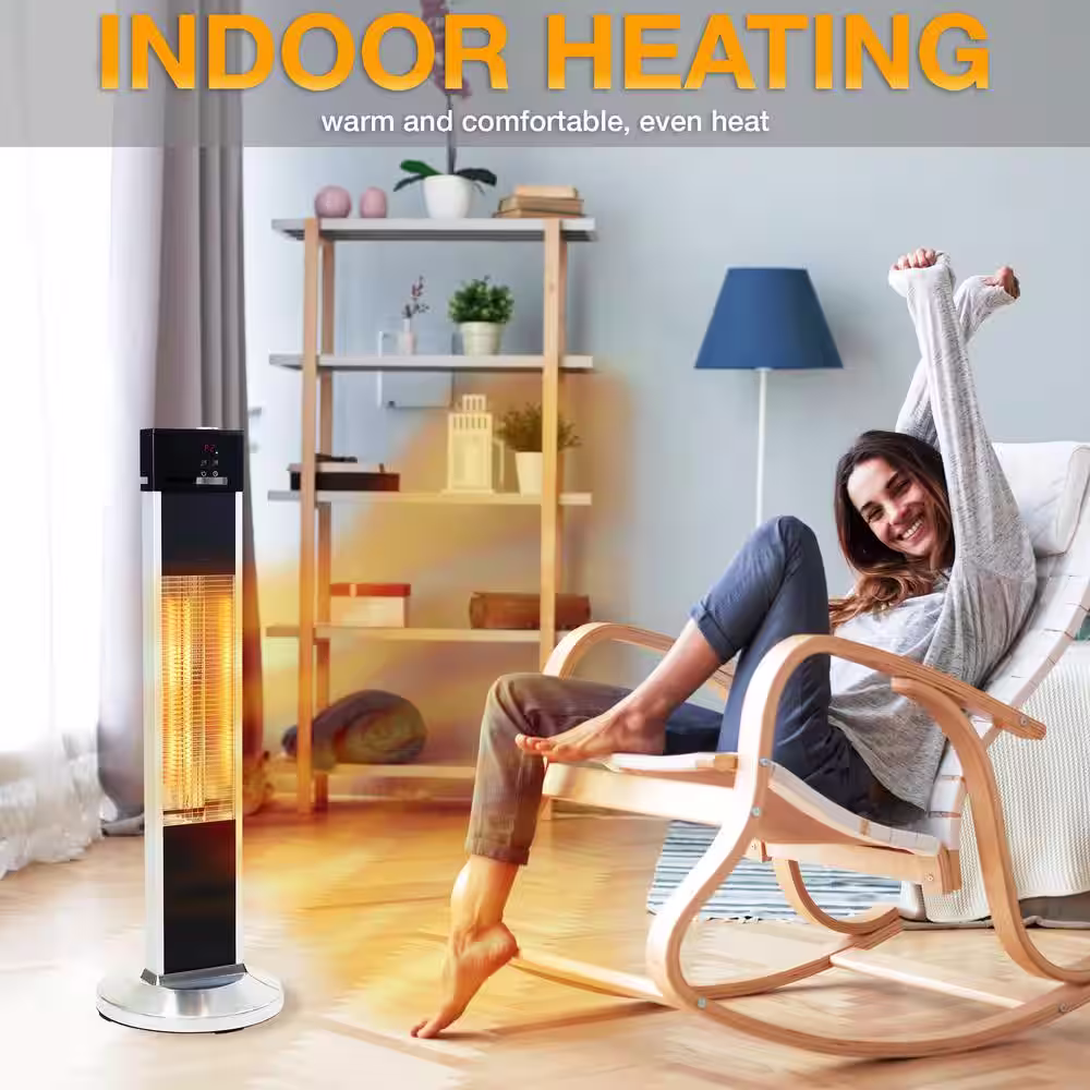 EdenBranch 1500-Watt Freestanding Carbon Fiber Patio Heater with Remote