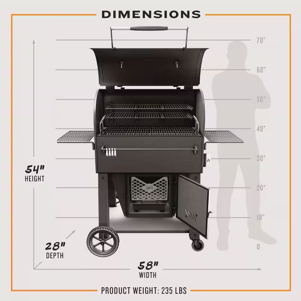 OKLAHOMA JOE'S Marshal Centerbox Charcoal Smoker, 1200 sq. in. Black