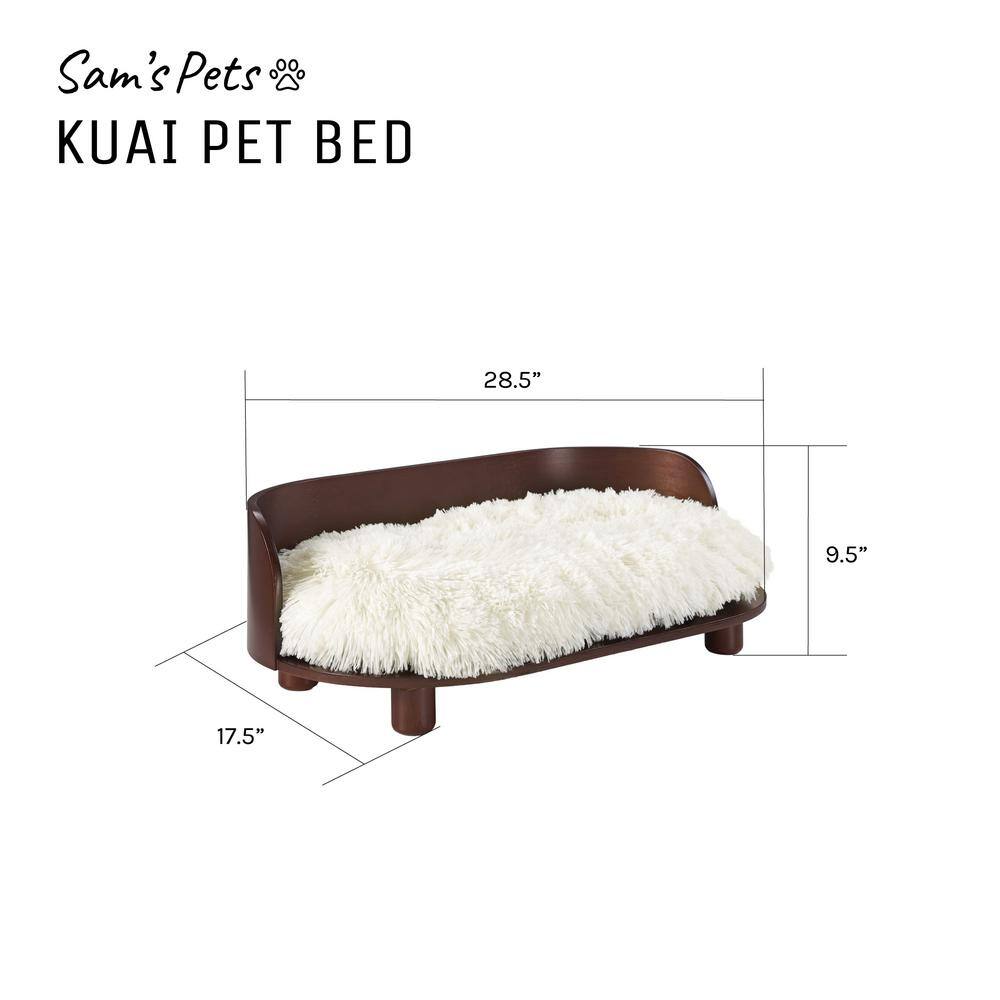 None Kuai Medium Bent Wood Dark Brown Cat Bed