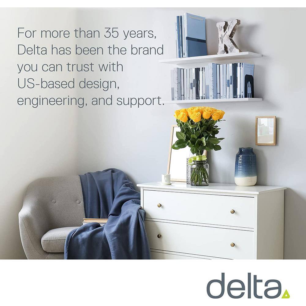 Delta 8 in. D x 24 in. W x 0.5 in. H Slim White Floating Shelves (2-Pack)