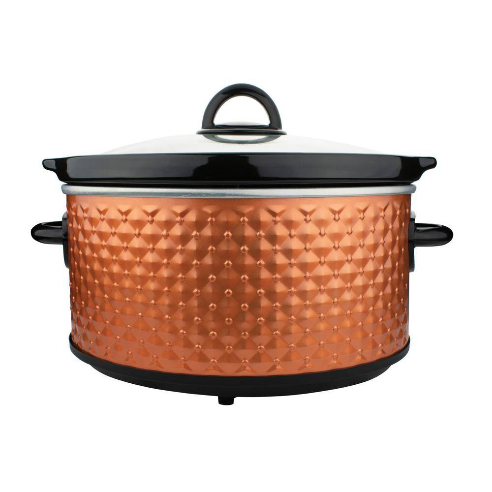 Brentwood Appliances Diamond 3.5 qt. Copper Slow Cooker with Tempered Glass Lid