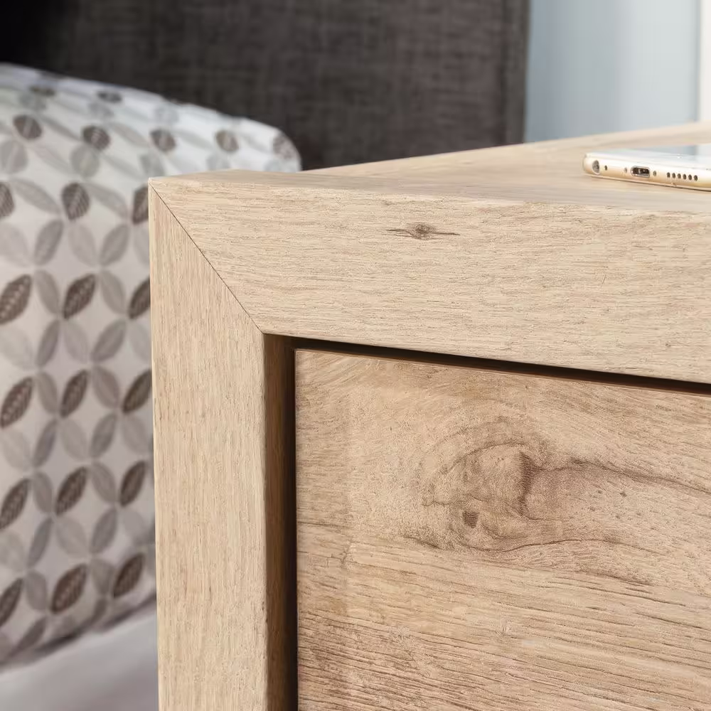 SAUDER Pacific View 1-Drawer Prime Oak Nightstand 25.827 in. x 21.496 in. x 17.48 in.