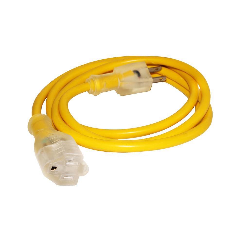 None 6 ft. 16/3 SJT 13 Amp 125-Volt 1625-Watt Lighted End Indoor/Outdoor Heavy-Duty Extension Cord