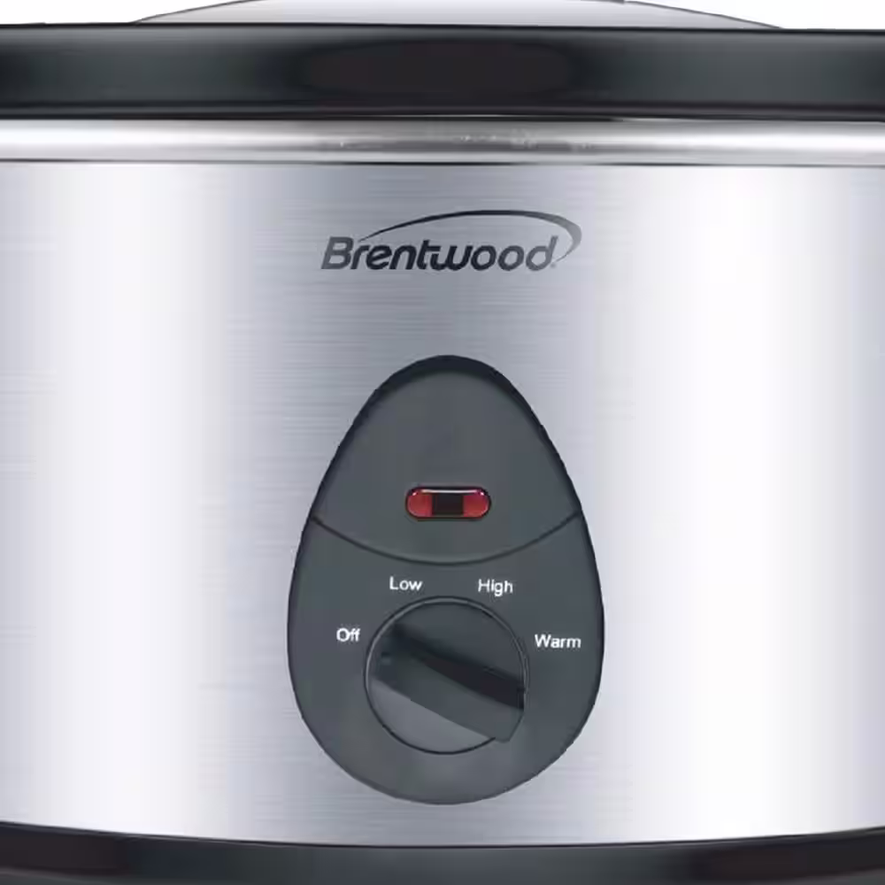 Brentwood 1.5 qt. Silver Slow Cooker in Stainless Steel with 3 Settings