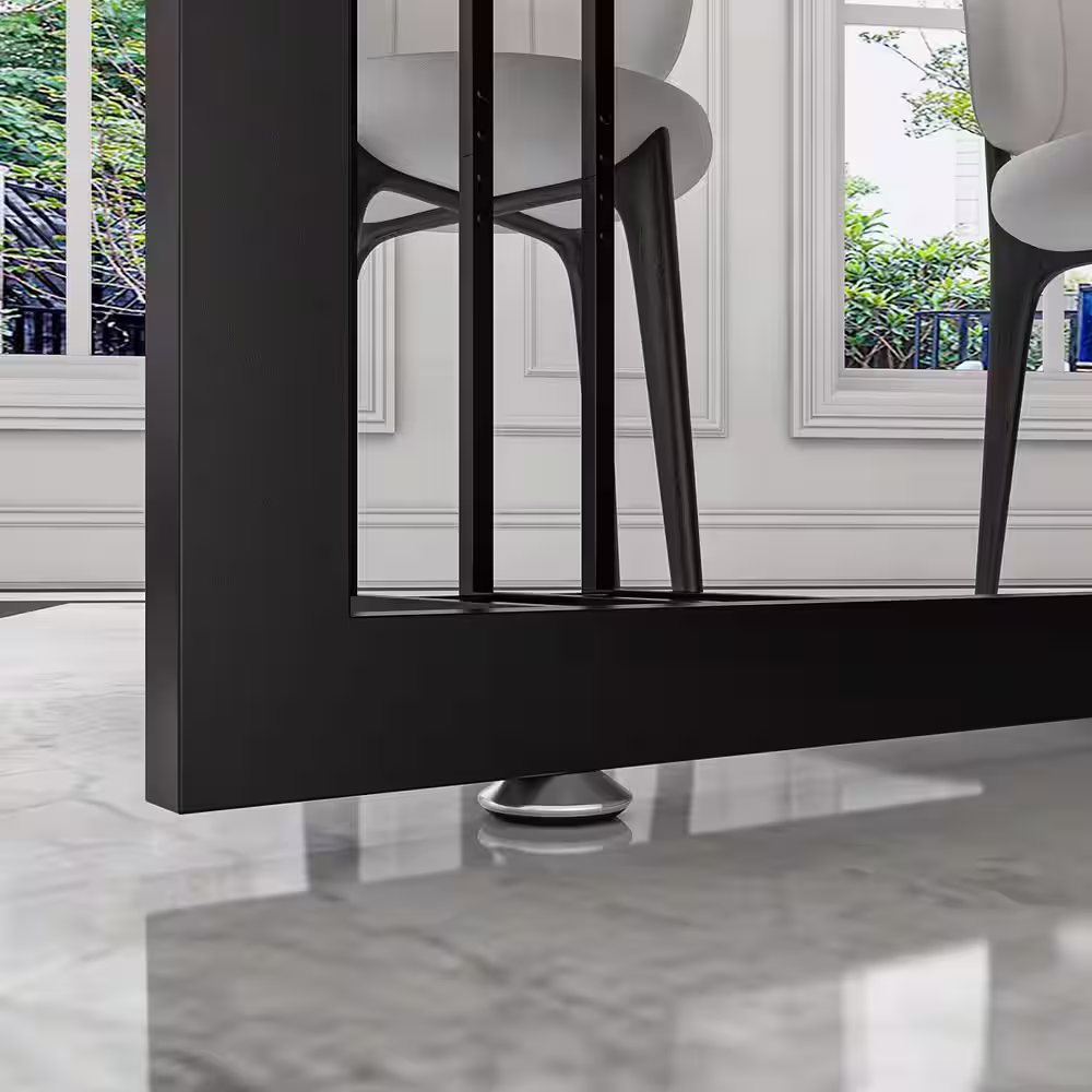 None Gray Grain Wood 94.4 in. W Metal Trestle Big Dining Table, Meeting Table Seat 6+, Legs Collapsible