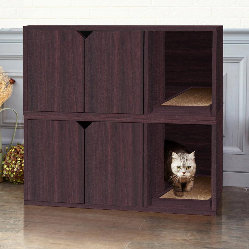 Way Basics Eco zBoard Espresso Modern Cat Litter Box Enclosure Furniture