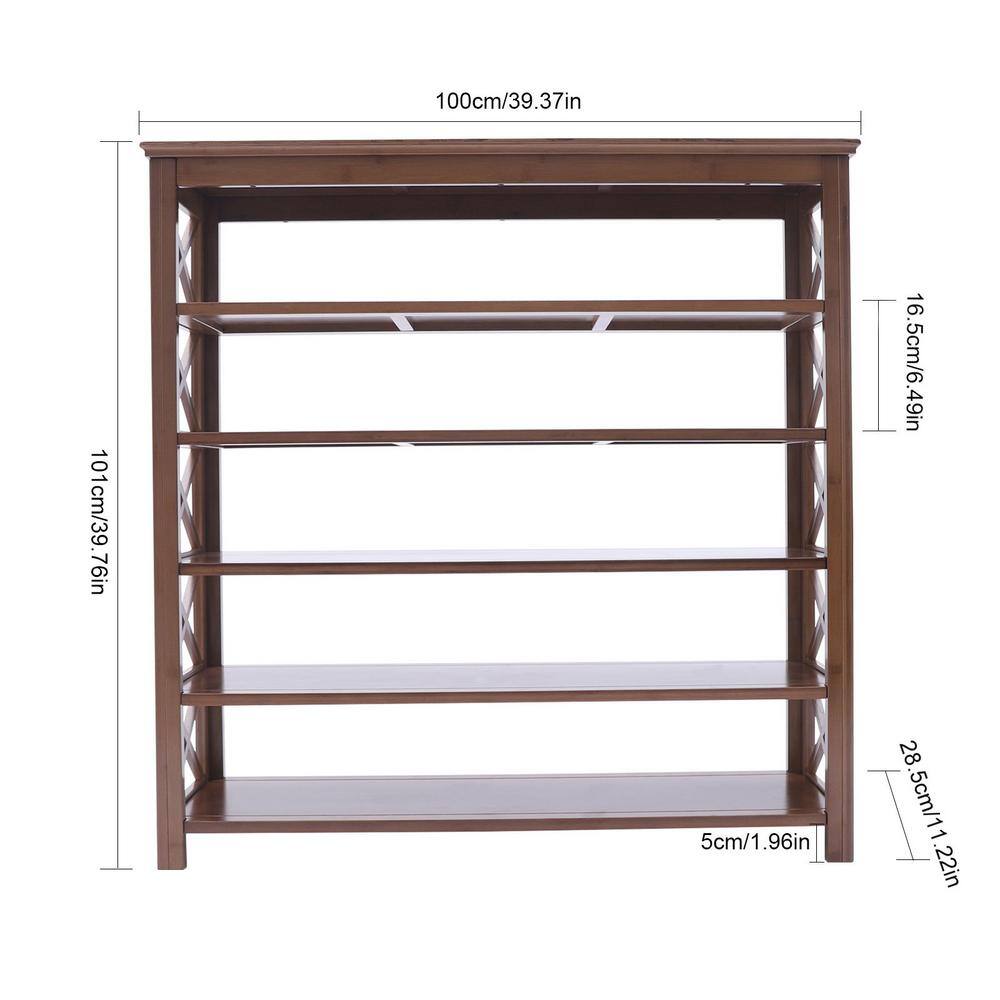 None 39.76 in. H 20-Pair 6-Tire Bamboo Shoe Rack