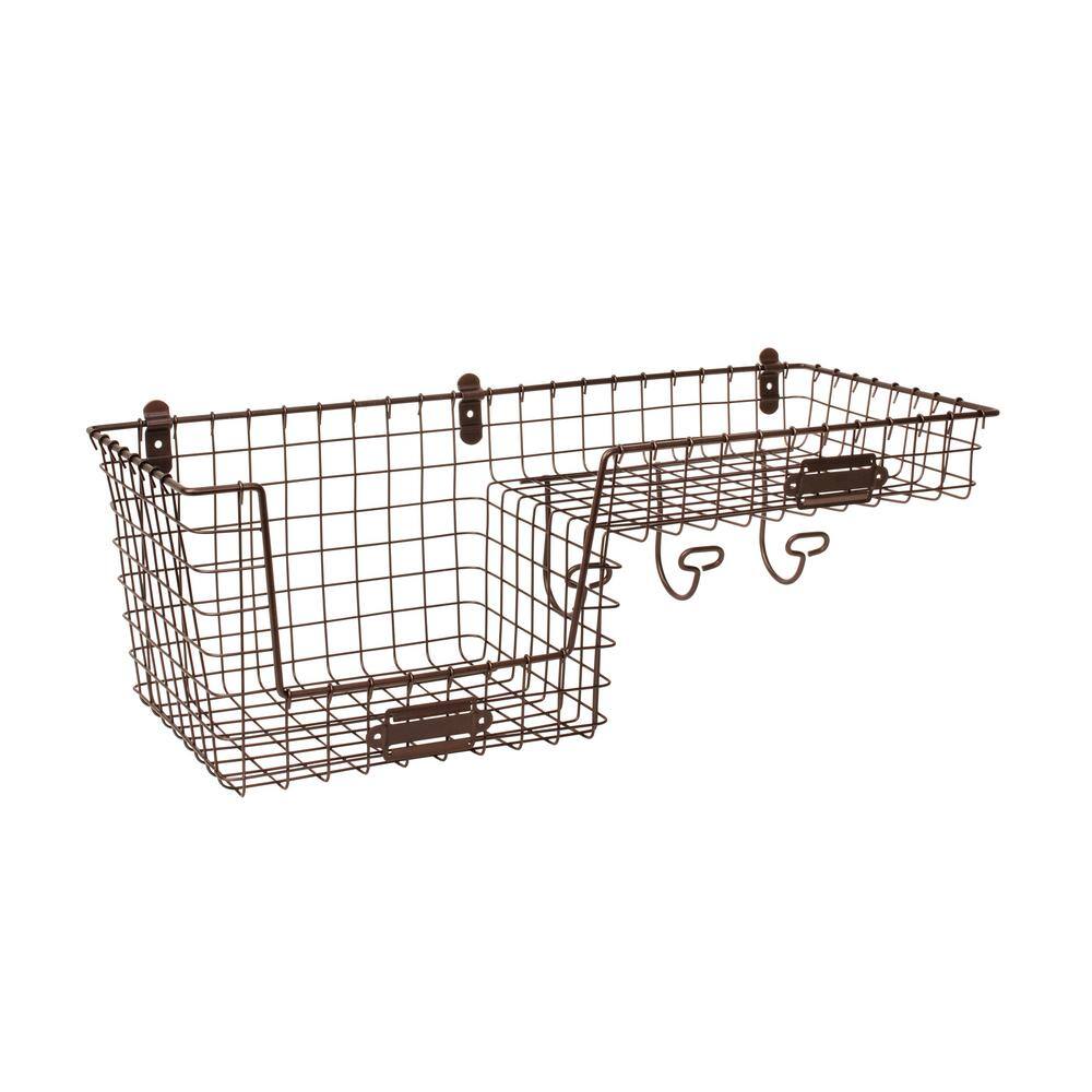 Spectrum 8.75 in. H x 24 in. W Bronze Steel 1-Drawer Wide Mesh Wire Basket