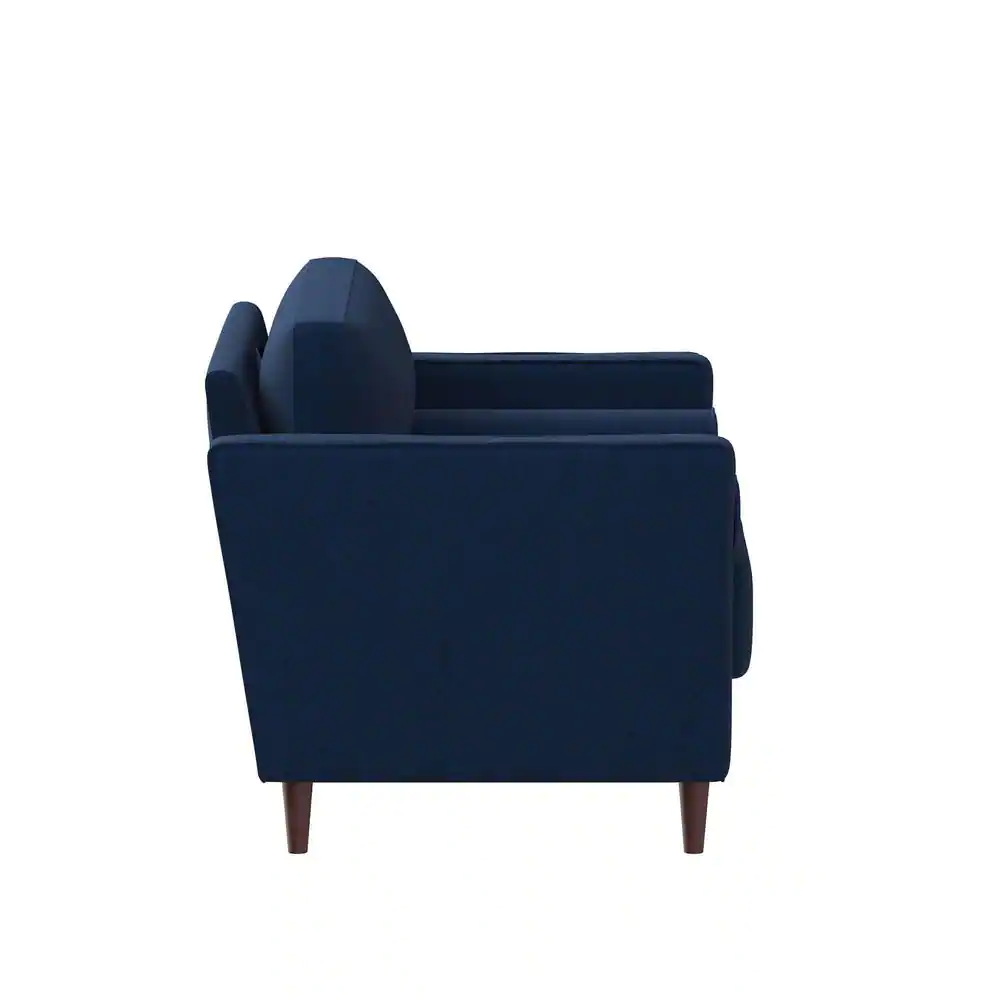 Lifestyle Solutions Lillith Navy Blue Mid Century Modern Chair