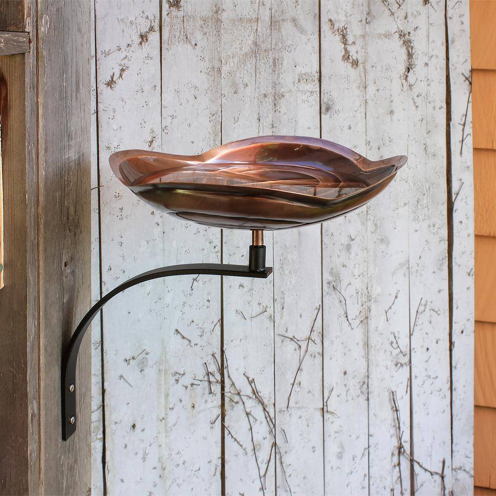 Achla Designs 13.75 in. W Antique Copper Celtic Dara Knot Birdbath with Wall Mount Bracket