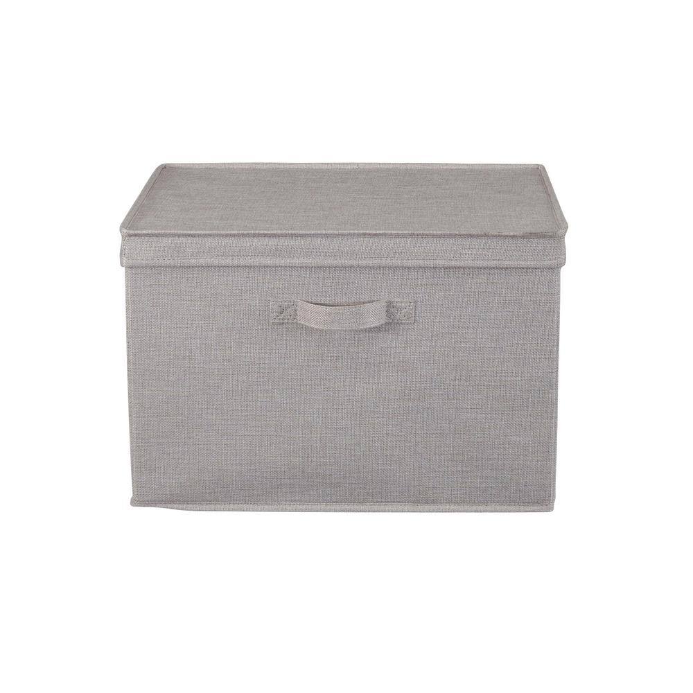 HOUSEHOLD ESSENTIALS 14.5 -Gal. Wide Storage Box with Lid Box in Silver