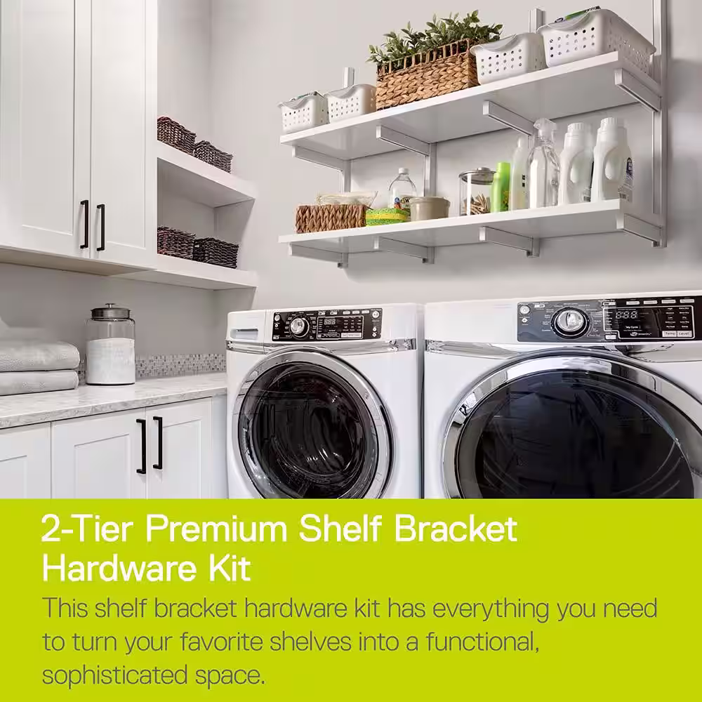 None Delta Adjustable Premium Decorative Wall Shelf Hardware Only Kit, No Shelves