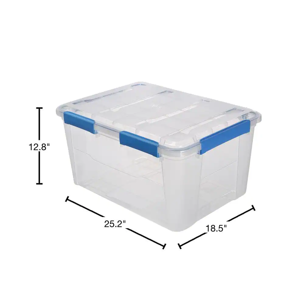 Ezy Storage 75L/79.3Qt Waterproof Clear Latch Tote IP-67