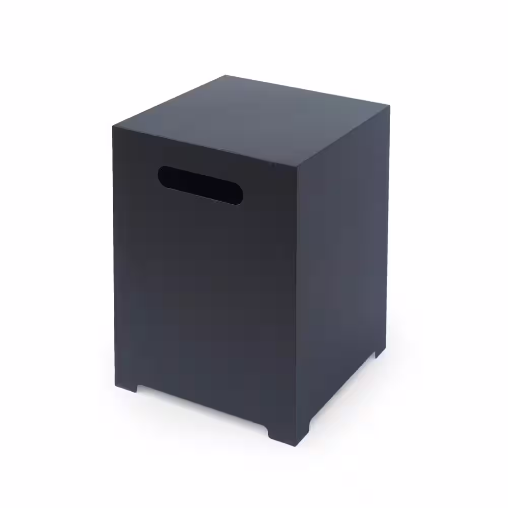 Noble House Abdullah 40 in. x 13.5 in. Square Iron Propane Fire Pit with Tank Holder