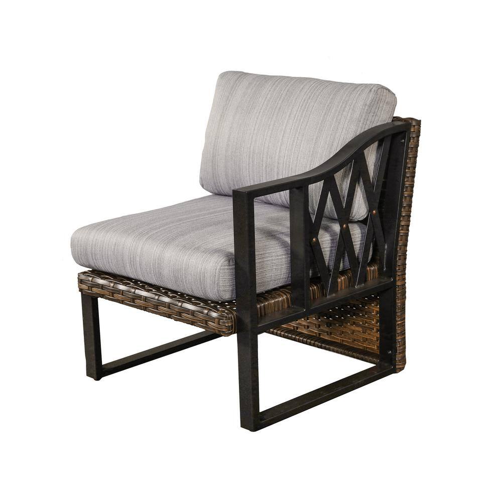 Patio Festival 15-Piece Wicker Patio Conversation Set with Gray Cushion