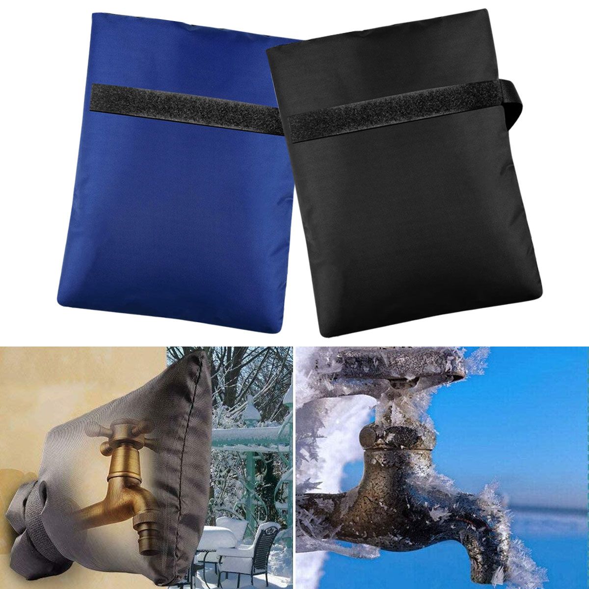 Spencer 4 Pack Outdoor Faucet Covers for Winter, Outside Garden Faucet Socks for Freeze Protection, Reusable Waterproof Insulated Spigot Pipe Hose Cover (Blue, 5.5