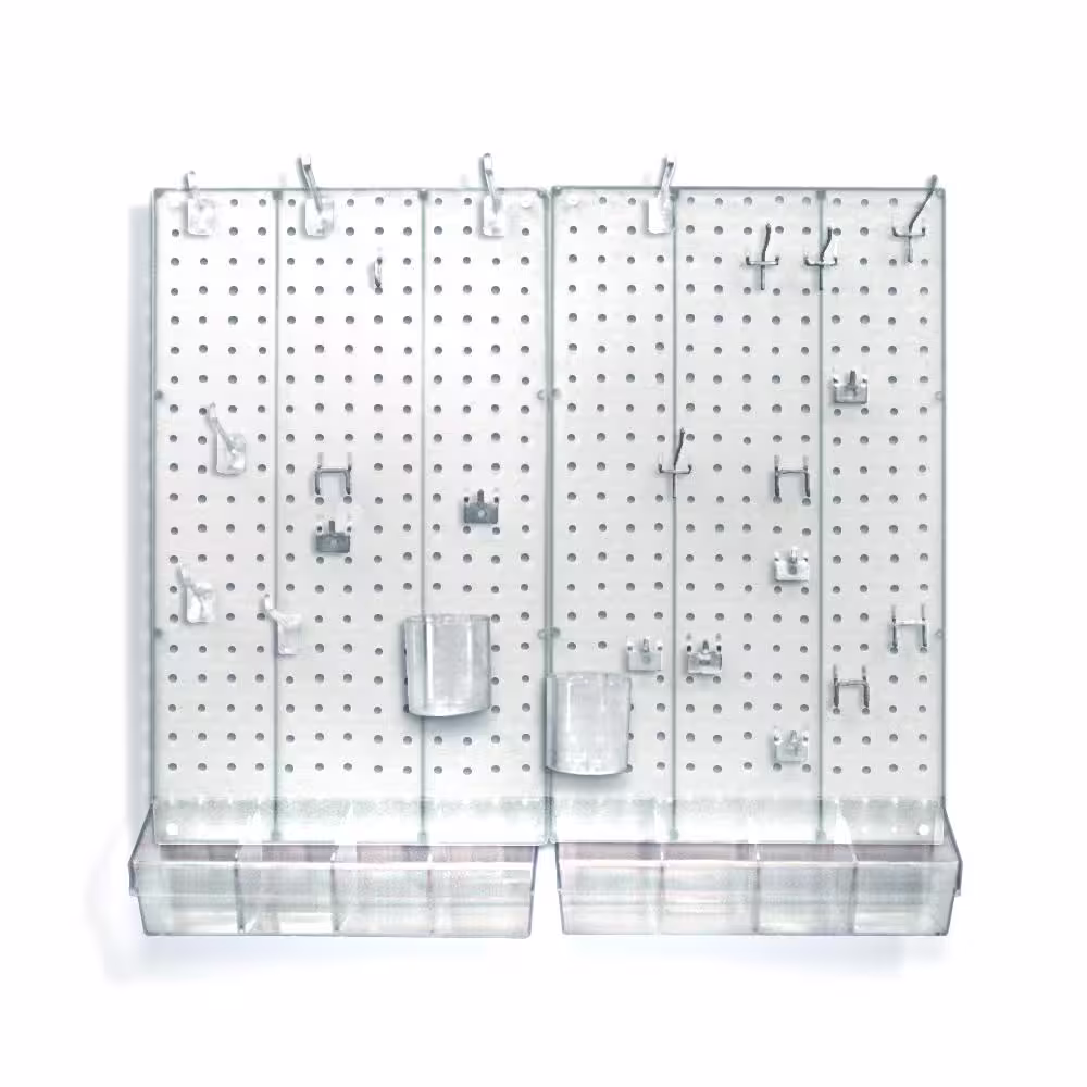 Azar Displays 22 in. H x 27 in. W x .125 D Acrylic Pegboard Kit (70 Pieces)