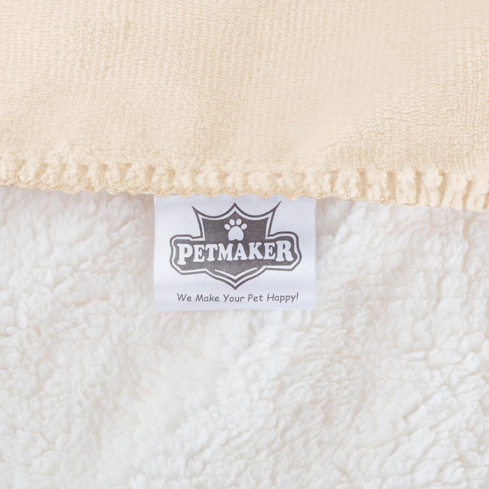 Petmaker Waterproof Pet Plush Throw Blanket in Cream