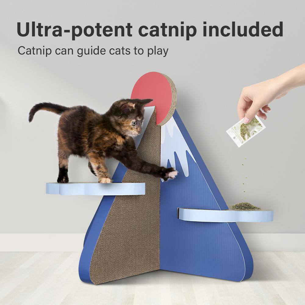 None Cat Scratcher Post Board, Mount Fuji Shape Cat Scratching Lounge Bed