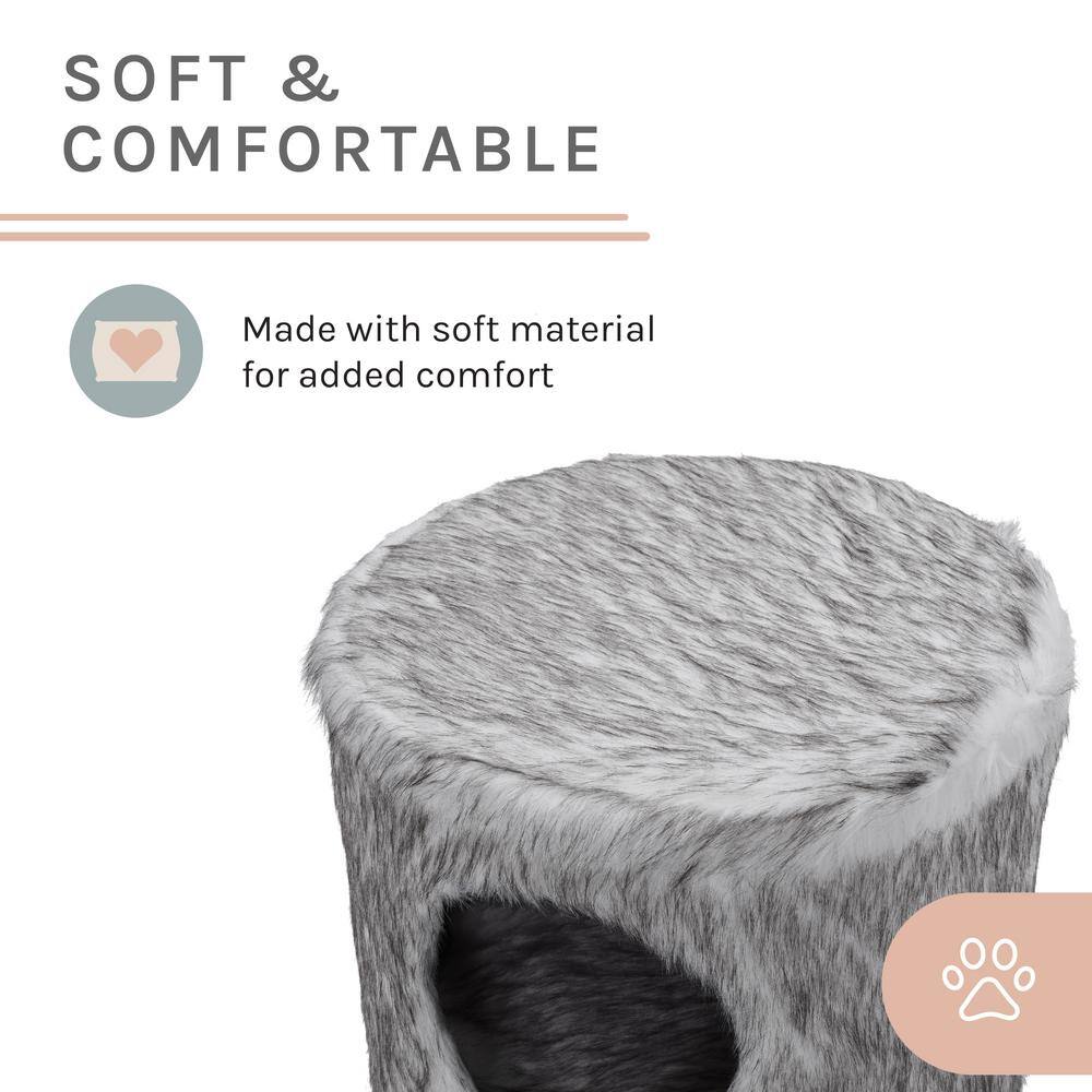 Sam's Pets Pufak 16 in. Gray Cat Tree Cylinder