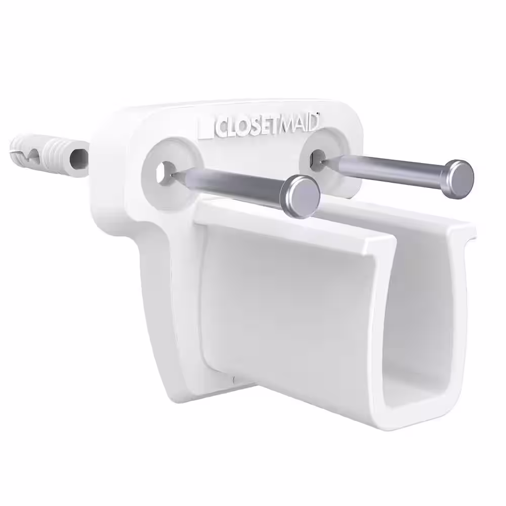 ClosetMaid 2.19 in. x 2.19 in. White Low Profile Wall Brackets (2-Pack)