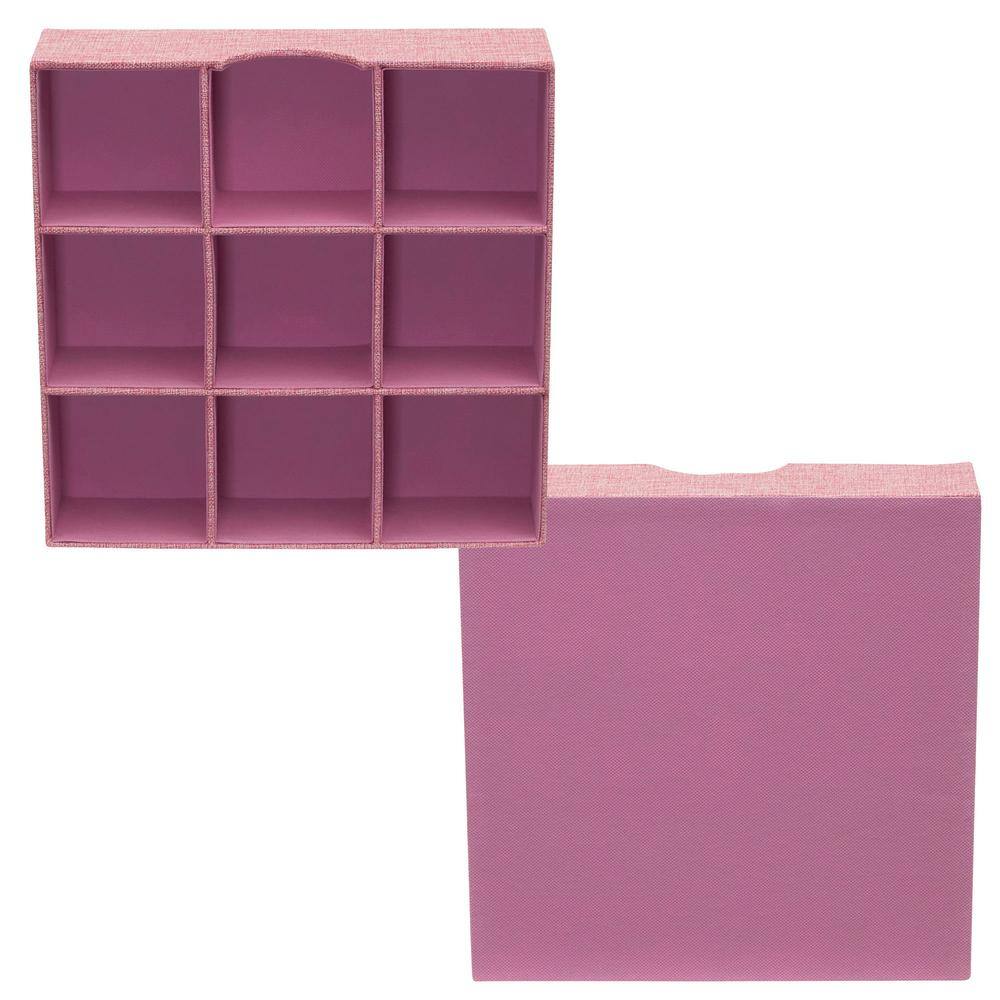 HOUSEHOLD ESSENTIALS 12 in W x 3 in. H Carnation Pink 1 Drawer 9 Section Hard-Sided Trays (2-Pack)