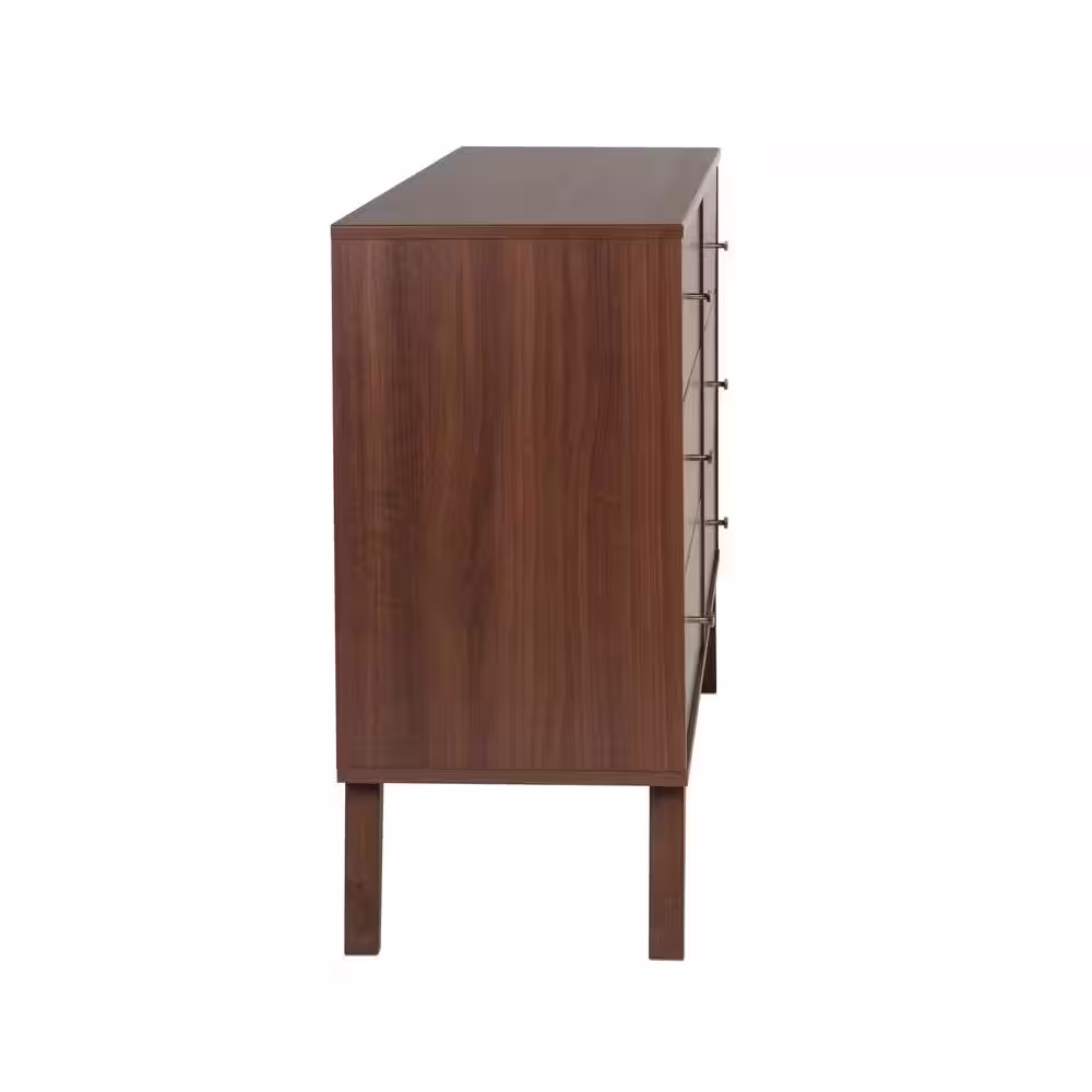 None Milo Mid Century Modern 6-Drawer Dresser 33 in. H x 52.25 in. W x 16 in. D