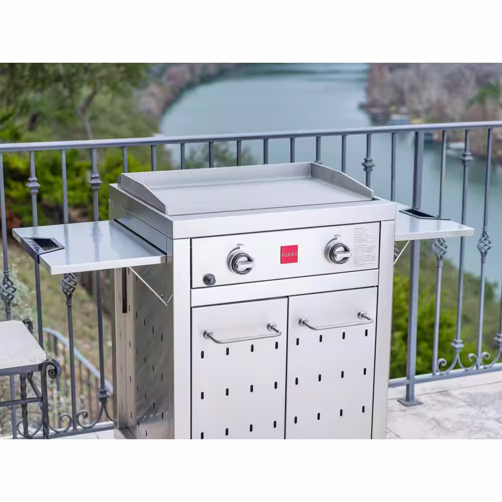 Fuego Premium 2-Burner Natural Gas Griddle in 304 Stainless Steel