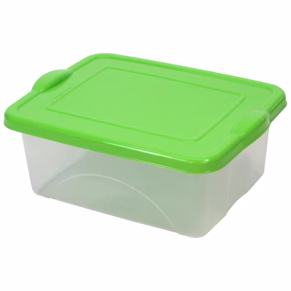 None Taurus 2.5 Gal. Clear View Storage Tote with Snap on Green Lid