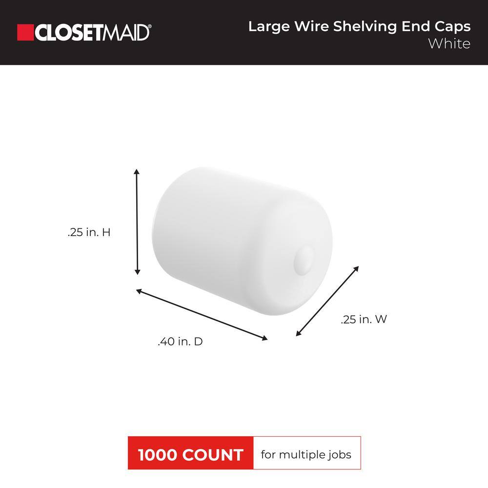 ClosetMaid White Plastic Large End Caps (1000-Pack)