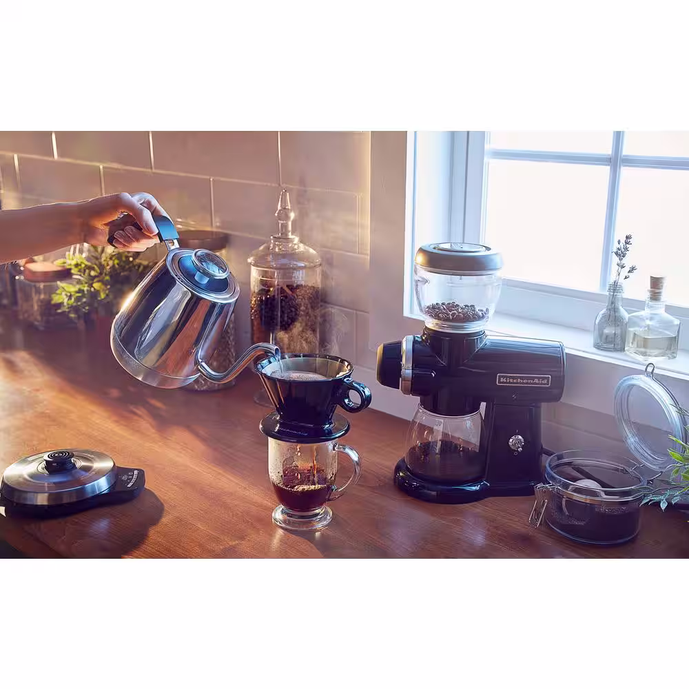 KitchenAid Precision 4.25-Cup Gooseneck Stainless Steel Electric Kettle with Alarm