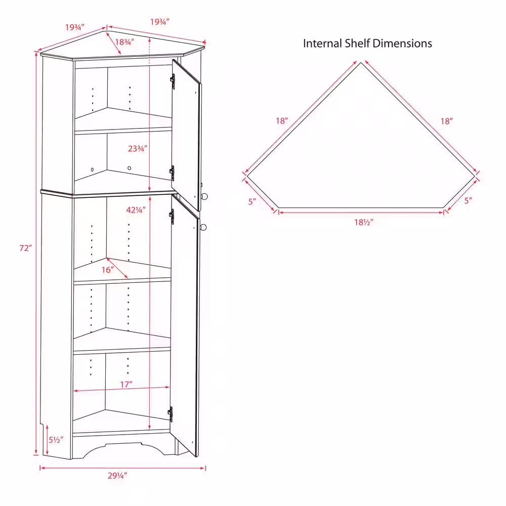 Prepac Wood Freestanding Garage Cabinet in Black (29 in. W x 72 in. H x 19 in. D)