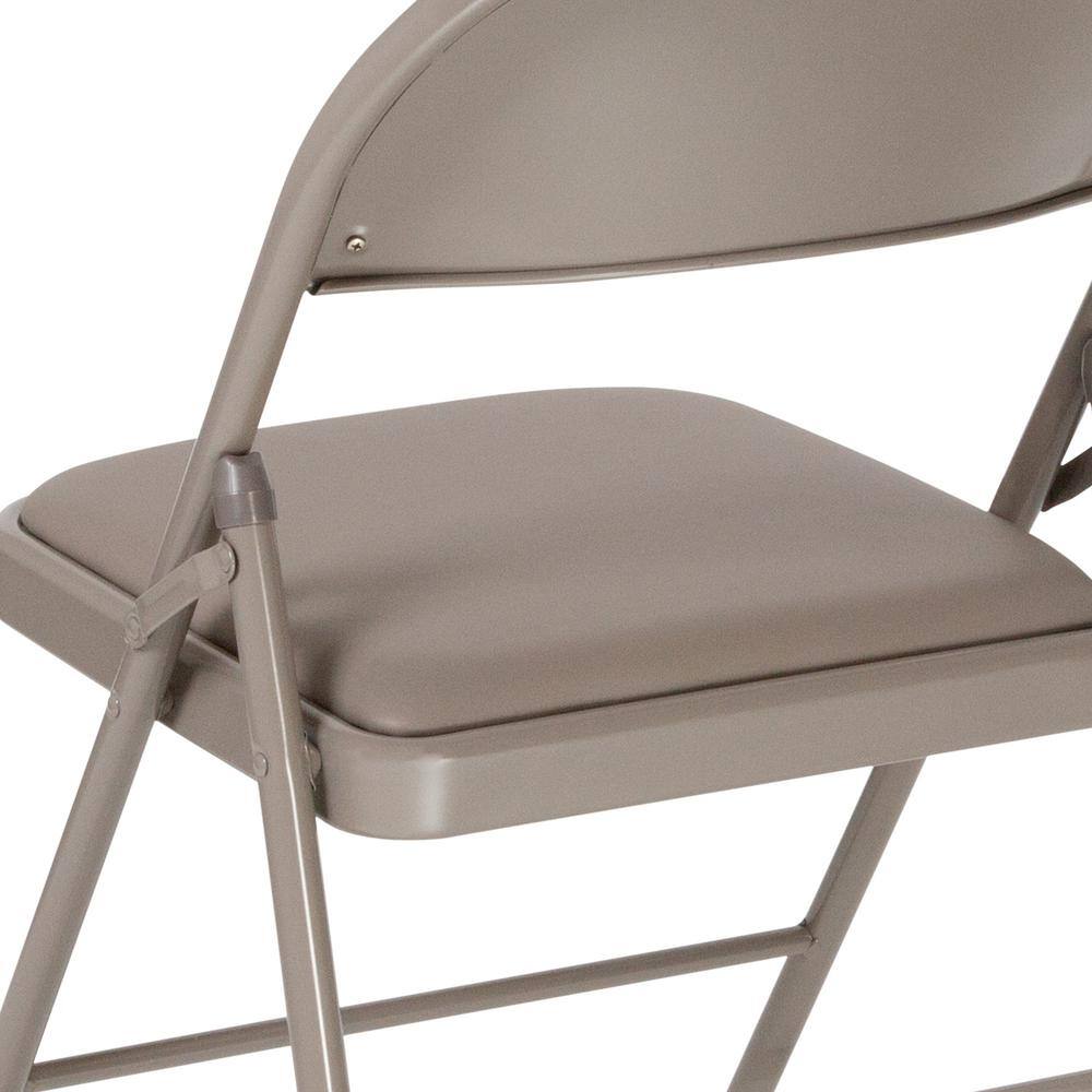 Carnegy Avenue Gray Metal Seat Frame Folding Chair