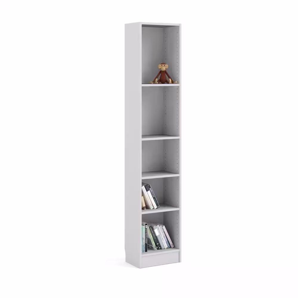 Tvilum Element 80 in. White Engineered Wood 5-Shelf Standard Bookcase