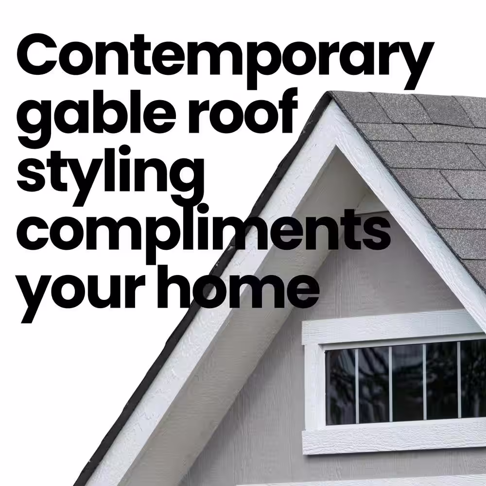 Handy Home Products Professionally Installed Tribeca 10 ft. W x 12 ft. D Designer Wood Shed with Transom Window, Gray Shingle (120 sq. ft.)