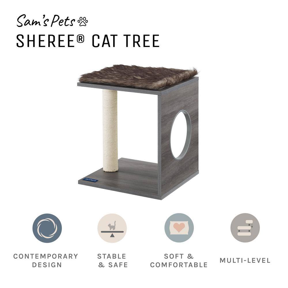 Sam's Pets Sheree 17 in. Gray Brown Cat Tree