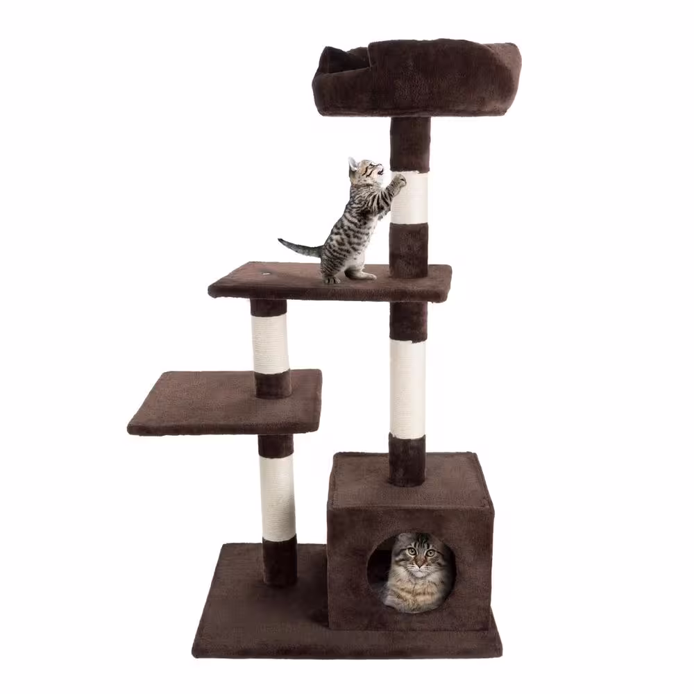 Petmaker 43 in. 4-Tier Cat Tree with Penthouse Condo