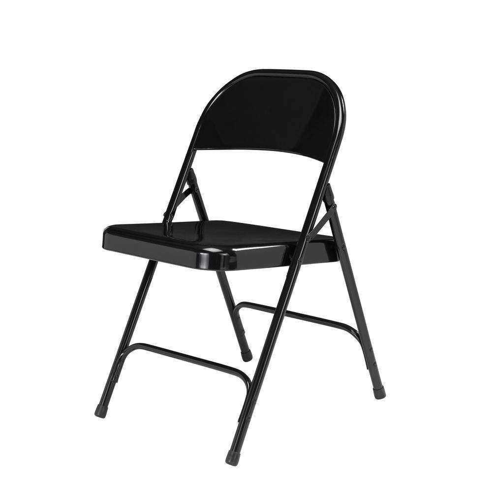 National Public Seating 50 Series Black All-Steel Folding Chair (4-Pack)