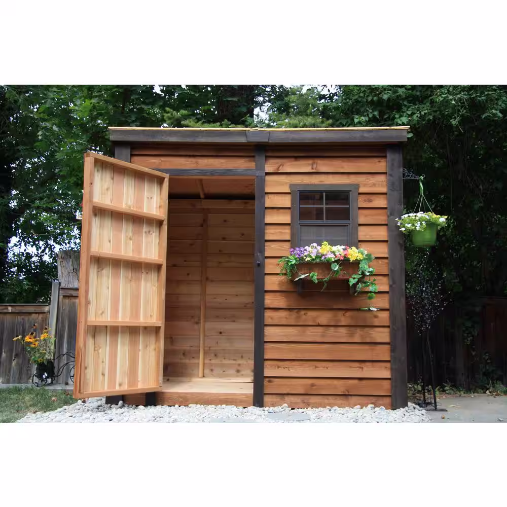 Outdoor Living Today Garden Saver 8 ft. W x 4 ft. D Cedar Wood Shed with Single Doors and Cedar Roof (32 sq. ft.)